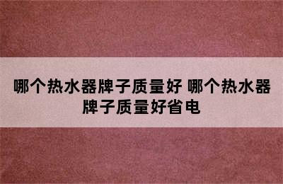 哪个热水器牌子质量好 哪个热水器牌子质量好省电